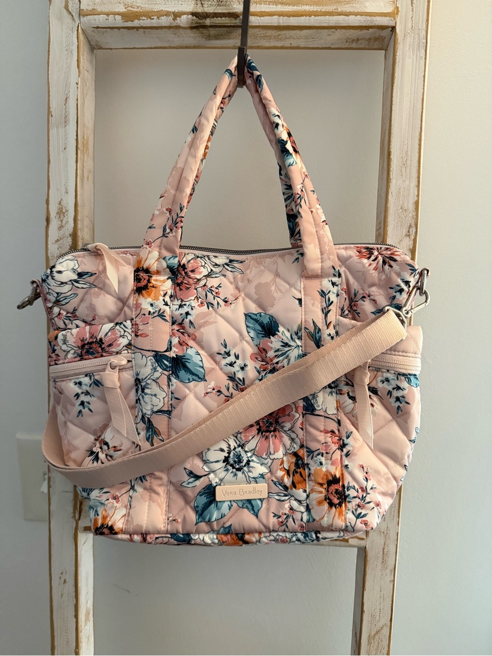 NWT Vera Bradley Small Multi-Strap Tote - Peach Blossom Bouquet